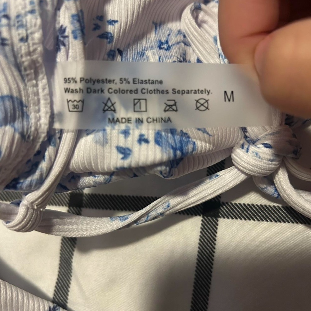 SHEIN Blue and White Floral Bikini - Picture 2 of 2